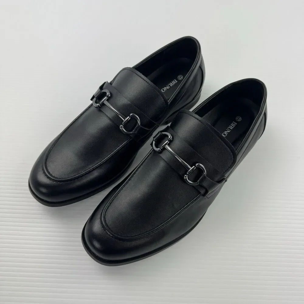 Bruno Marc Men’s Black Bit Loafers Dress Shoes Slip On Size 12 EU 46 NEW